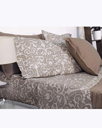 Set Lenzuola in Cotone - Completo Letto Fantasia Floreale Barocca